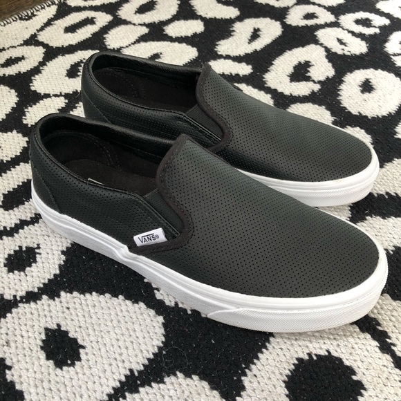 Vans Shoes - Like New Vans Perforated Leather Slip On